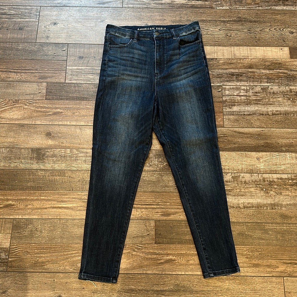 American Eagle Dark Blue Curvy Highest Rise Jeggings - 12 Short
